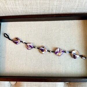 Sea shells rope bracelet - purple